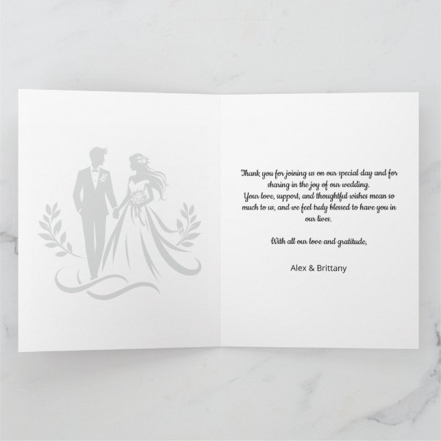 Cartão De Agradecimento Minimalist Heart Wedding Thank You Card – Custom (Interior)