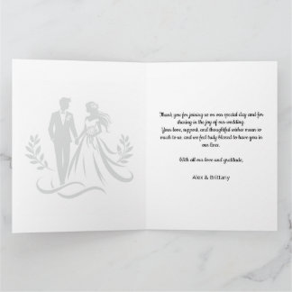 Cartão De Agradecimento Minimalist Heart Wedding Thank You Card – Custom