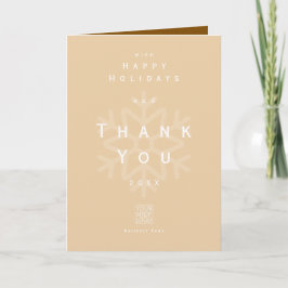 Cartão De Agradecimento Minimalist Holiday Thank You Business Beige Brown