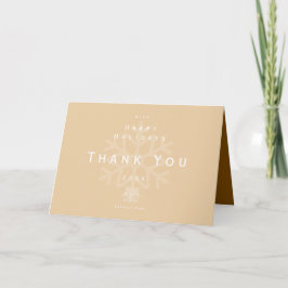 Cartão De Agradecimento Minimalist Holiday Thank You Business Beige Brown