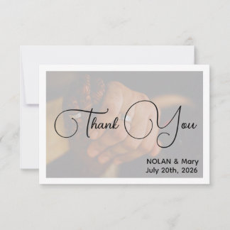 Cartão De Agradecimento Minimalist Photo Holding Hands Flat Thank You Card