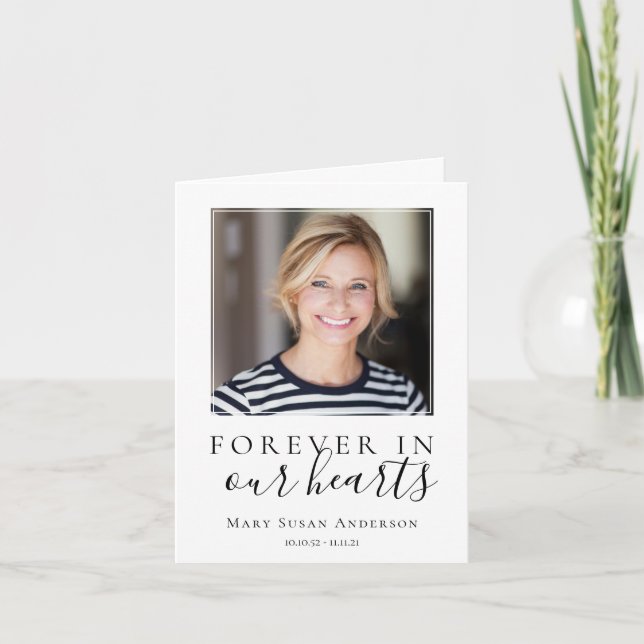 Cartão De Agradecimento Minimalist Photo Sympathy Funeral (Frente)