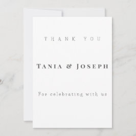 Cartão De Agradecimento Minimalist White Wedding Thank You Card Template
