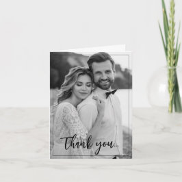 Cartão De Agradecimento 💍 Minimalista Elegante com foto