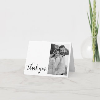 Cartão De Agradecimento 💍 Minimalista Elegante com foto