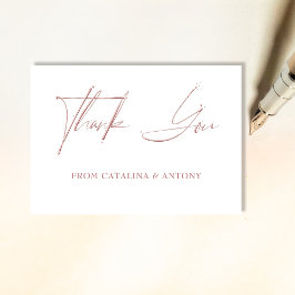 Cartão de agradecimento minimalista escrito à mão 