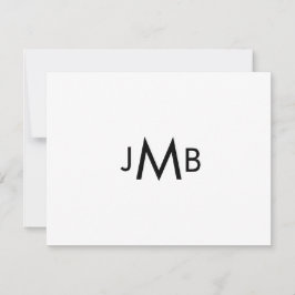 Cartão De Agradecimento Minimalista, iniciais monogramadas modernas planas