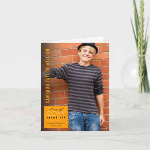 Cartão De Agradecimento Minimalista Moderno Simples Quadrado FOTO Graduaçã