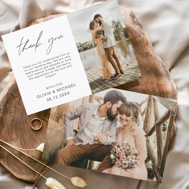 Cartão de Agradecimento Minimalista para Fotos de  (Criador carregado)