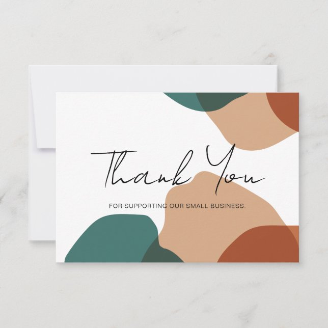 Cartão De Agradecimento Minimalista Patel Abstrato Obrigado (Frente)