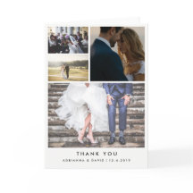 Minimalista Quatro Fotos De Casamento Obrigado