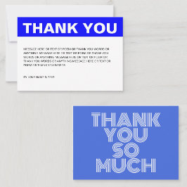 Cartão De Agradecimento Minimalista Simples Azul e Branco