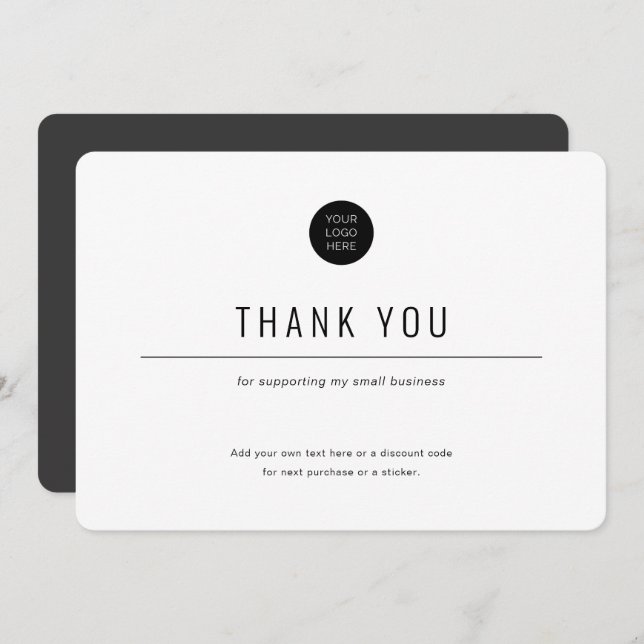 Cartão De Agradecimento Minimalista-Simples-Negócios (Frente/Verso)
