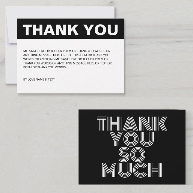 Cartão De Agradecimento Minimalista Simples Preto e Branco (Minimalist Thank You Card
Simple Thank You Card
Black and White Thank You Card
Professional Thanks)