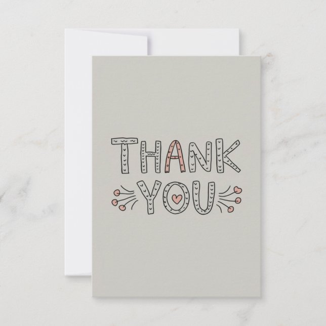 Cartão De Agradecimento Mínimo Bonito (Frente)