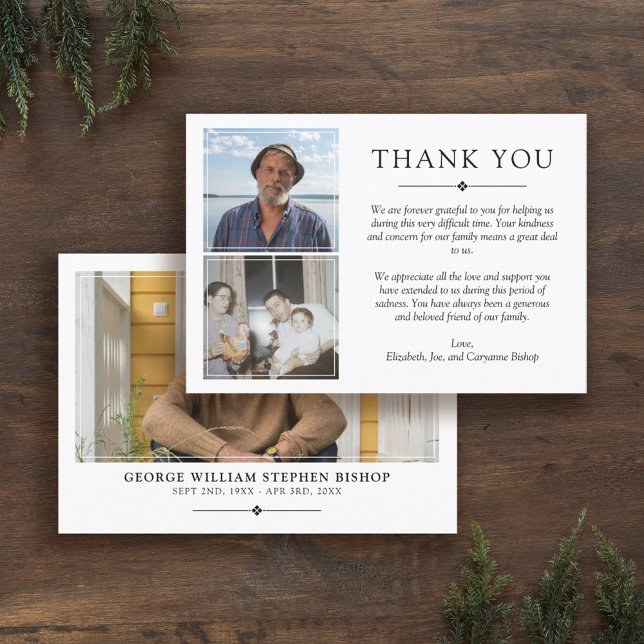 Cartão De Agradecimento Mínimo Branco 3 Fotos Simpatia Obrigado (Criador carregado)