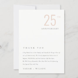 Cartão De Agradecimento Mínimo de Bold Dusky Blush em Qualquer Aniversário