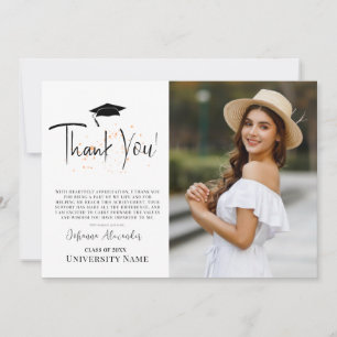 Cartão De Agradecimento Mínimo de Foto de Graduação