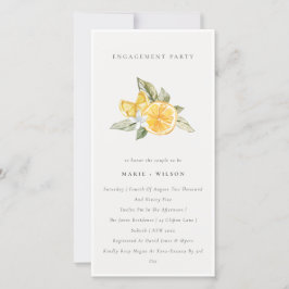 Cartão De Agradecimento Mínimo de Noivado Botânico Lemon Boho