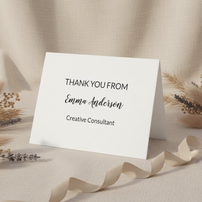 Cartão De Agradecimento Mínimo Elegante Profissional  (Criador carregado)