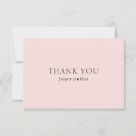 Cartão De Agradecimento Mínimo Moderno Profissional Rosa Simples