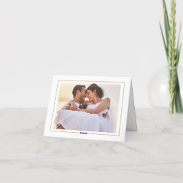 Cartão De Agradecimento Mínimo Simples|Quadro de Fotografias Dourado Obrig