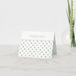 Cartão De Agradecimento MINT BISQUE DOTS STRIPES Obrigado
