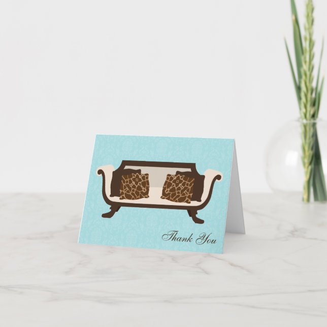 Cartão De Agradecimento Mint Chic Decor Obrigado (Frente)