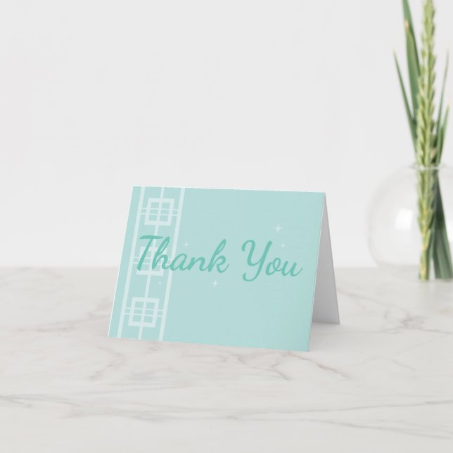 Cartão De Agradecimento Mint Green Retro Thank You Notecard: Atomic Ranch (Frente)