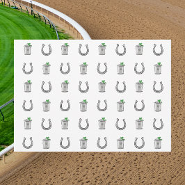 Cartão De Agradecimento Mint Julep & Horseshoe Pattern Preppy Obrigado