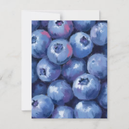 Cartão De Agradecimento Mirtilos | Pintura em Aquarela de Frutas