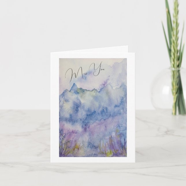 Cartão De Agradecimento Miss You Atmosférica Landscape Card (Frente)