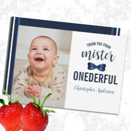 Cartão De Agradecimento Mister OnewonArco Tie primeiro aniversario