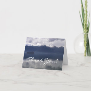 Cartão De Agradecimento Misty Alaskan Sea in Shades of Blue