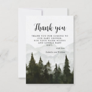 Cartão De Agradecimento Misty Forest Chá de fraldas Obrigado