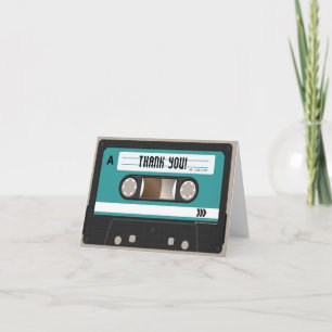 Cartão De Agradecimento Mixtape de cassete retrô 80s personalizada
