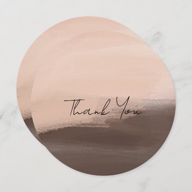 Cartão De Agradecimento Mocha Watercolor Abstract (Frente/Verso)