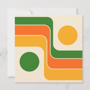 Cartão De Agradecimento Mod Design Geométrico Estilo Retro Anos 70