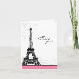 Cartão De Agradecimento Mod Flourish Eiffel Tower Parisian Thank You Cards