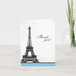 Cartão De Agradecimento Mod Flourish Eiffel Tower Parisian Thank You Cards