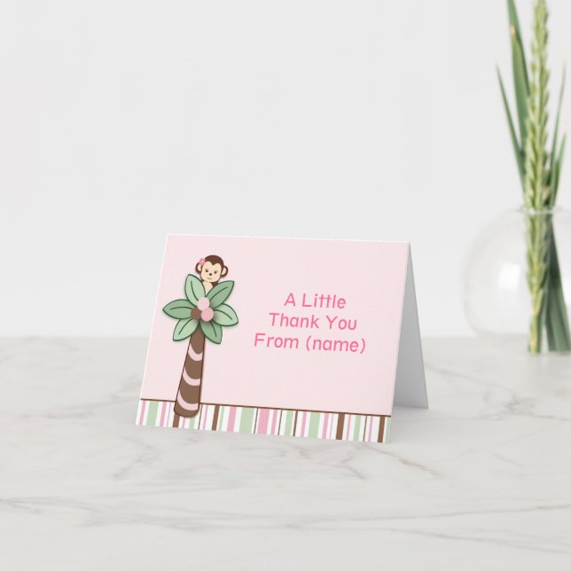 Cartão De Agradecimento Mod Girl Monkey Obrigado A Notícias (Frente)