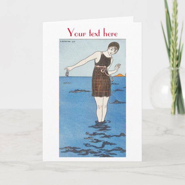 Cartão De Agradecimento Moda George Barbier Art Deco (Frente)