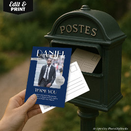 Cartão De Agradecimento Modern Birthday Custom Magazine Cover