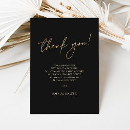 Cartão De Agradecimento Modern Black Gold 21st Birthday Thank You Card 