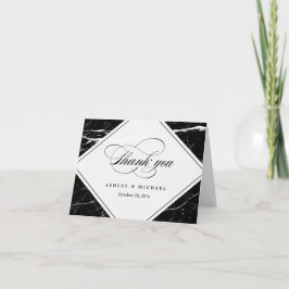 Cartão De Agradecimento Modern Black Marble Texture Thank You