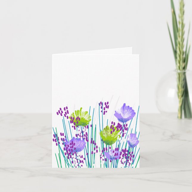 Cartão De Agradecimento Modern Blank Botanical Note Card Stationery (Frente)