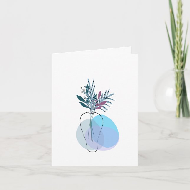 Cartão De Agradecimento Modern Blank Botanical Note Card Stationery (Frente)