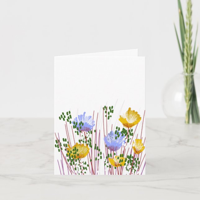 Cartão De Agradecimento Modern Blank Botanical Note Card Stationery (Frente)