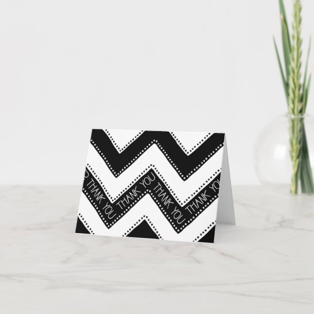 Cartão De Agradecimento Modern Bliss Chevron print Thank You card (Frente)