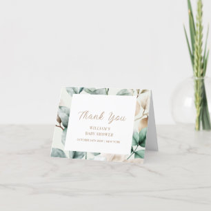 Cartão De Agradecimento Modern Boho Greenerence deixa Chá de fraldas